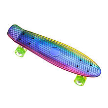 Пенниборд-скейт 26106, двосторонній забарвлення, колеса PU СВІТЯТЬСЯ