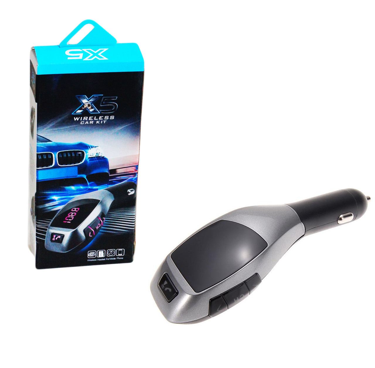 Автомобільний bluetooth fm модулятор X5 ВТ для автомагнітоли, mp3 / fm трансмітер, фото 1