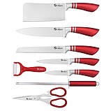 Набір ножів UNIQUE UN-1832 з ножицями і овочечисткою 9 об'єктів + обертальна підставка, фото 3