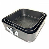 Форми для випікання металеві квадратні UNIQUE UN-1704 3 в 1, фото 2