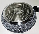 Скварода з литого алюмінію з кришкою 20 см UNIQUE UN-5113-20 з багатошаровим антипригарним гранітним покриттям, фото 5