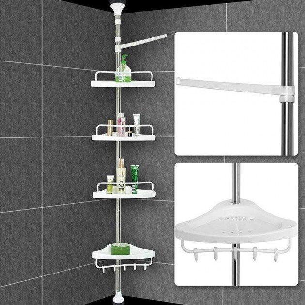 Угловая полка для ванной Multi Corner Shelf, 4 уровня, 3,2 м - фото 1 - id-p1708371422