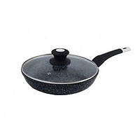 Сковорода UNIQUE UN-5143 20 см з кришкою, граніт темний