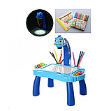 Дитячий стіл проектор для малювання зі світлодіодним підсвічуванням, синій, фото 4