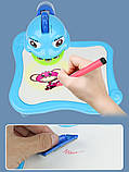 Дитячий стіл проектор для малювання зі світлодіодним підсвічуванням, синій, фото 8