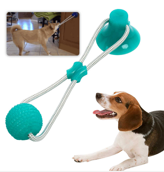 Многофункциональная игрушка для собак канат на присоске с мячом - фото 3 - id-p1708368828