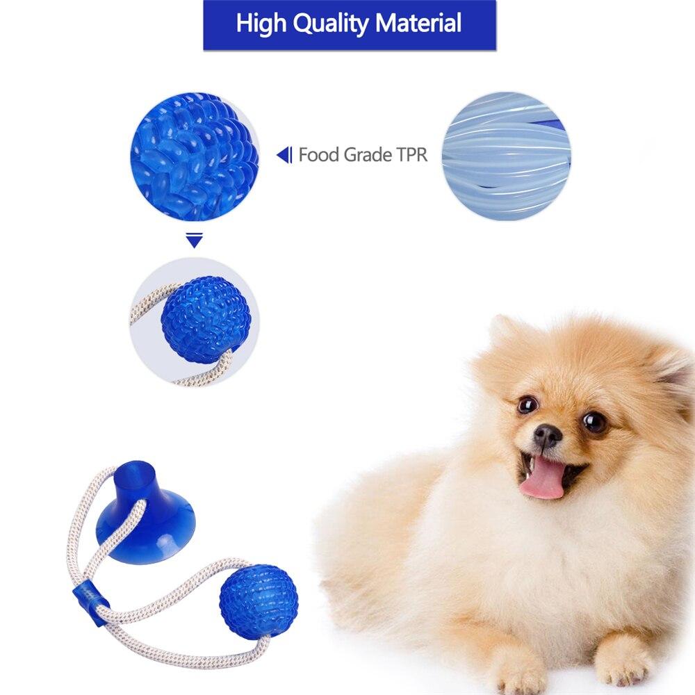 Многофункциональная игрушка для собак канат на присоске с мячом - фото 6 - id-p1708368828