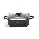 Кастрюля-казен Edenberg EB-8112 з мармуровим покриттям і скляною кришкою 3.7 л, фото 4