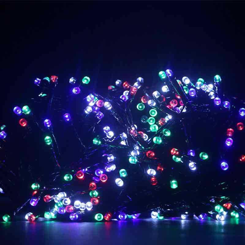 Вулична гірлянда нитка мульти,кольорова колір 580 лід (зелений провід, 40м), фото 1