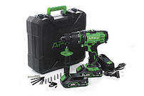 Дриль-шуруповерт ударний APRO 20В, 2А, 20HD 2 АКБ, ЗУ, кейс