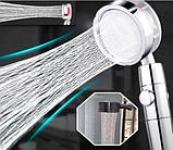 Турбо лейка обертання TURBOCHARGED SHOWER HEAD Водозберігаюча насадка для душа з вентилятором, фото 3