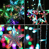 Гірлянда бахрома "Зірки" Stars Curtain 12-WW 3м х 80см х 50см Мульти, фото 2
