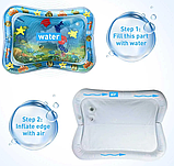 Дитячий розвиваючий водний килимок Qmol надувний з рибками, фото 2