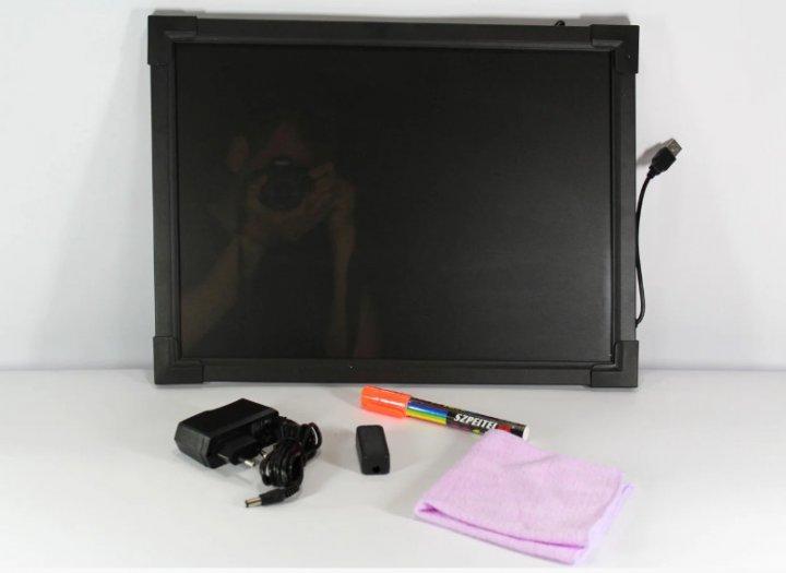 Світлодіодна Led Дошка Fluorescent Board 30 х 40 См З Фломастером І Серветкою, фото 1