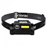 Налобний ліхтар Multifunctional Headlamp BL-123 XPE+COB акумуляторний ліхтар на голову з датчиками та магнітом, фото 3