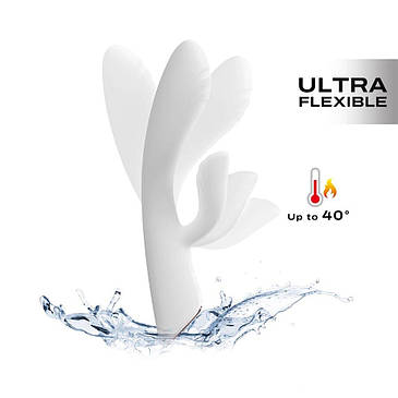 Вібратор-робітер Корона Dorcel Flexi Rabbit White, гнучка бочка, фото 2