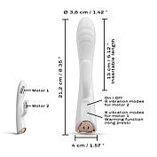 Вібратор-робітер Корона Dorcel Flexi Rabbit White, гнучка бочка, фото 2