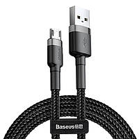 Дата кабель Baseus Cafule MicroUSB Cable 2.4A (1m) (CAMKLF-B) (Серый / Черный)