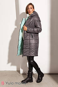 Молодіжне двостороннє пальто для вагітних із плащової тканини "Kristin" розмір S Юла Мама Сірий