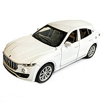 Іграшкова машинка металева Maserati Levante Мазераті Леванте біла, звук, світло, інерція, відкр. двері, капот, багажник, 14*6*5 см, фото 2