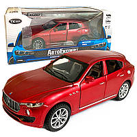 Іграшкова машинка металева Maserati Levante Мазераті Леванте червона, звук, світло, інерція, відкр. двері, капот, багажник, 14*6*5