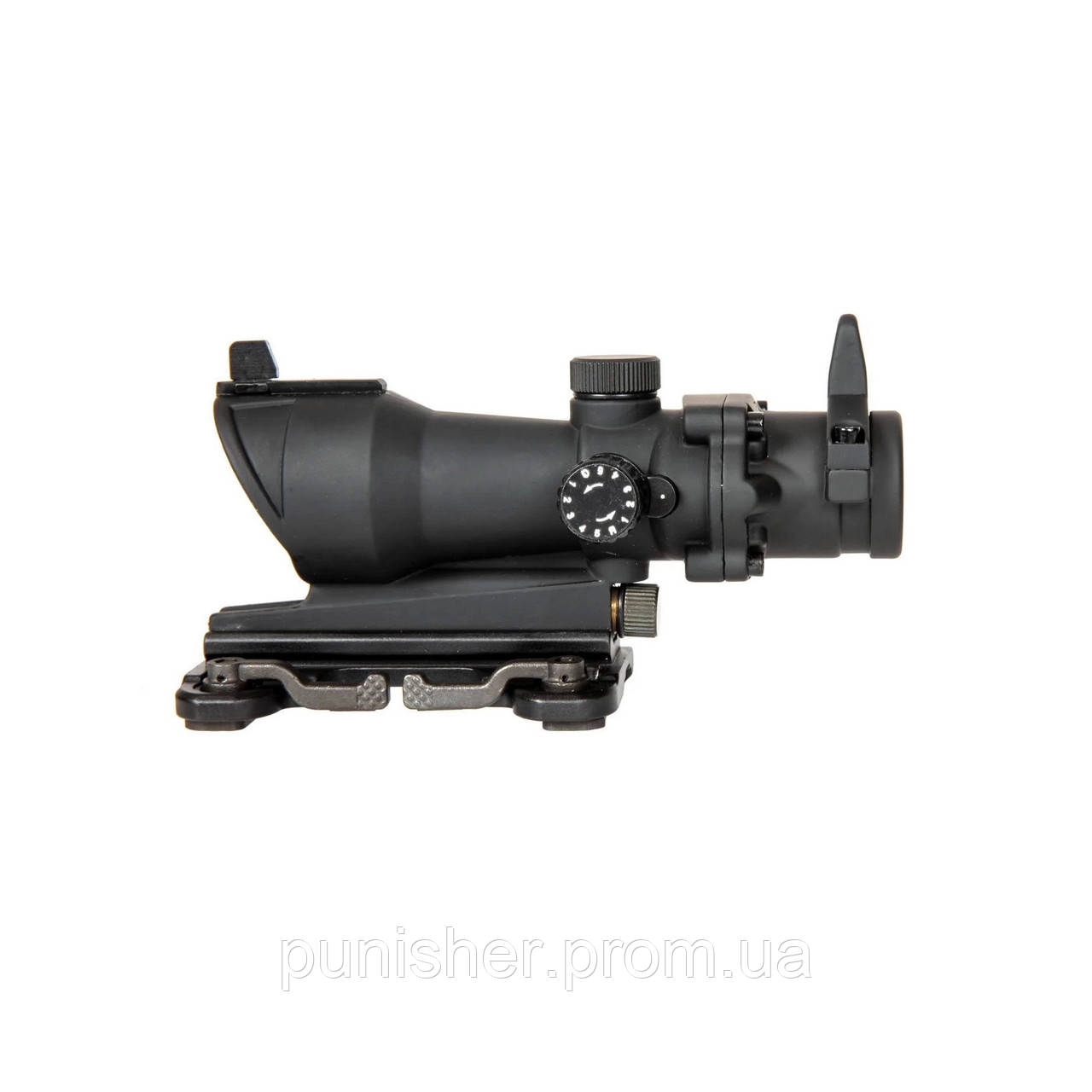 Приціл JJ Airsoft ACOG Style 4х32 Scope Replica with Lightning and QD Mount, Чорний