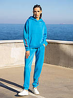 Женский утепленный спортивный костюм с орнаментом 13601 (S, M, L, XL) (голубой, бежевый, салатовый, черный) СП