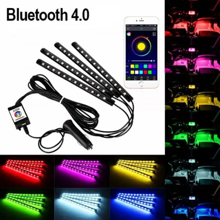 Підсвітка салону авто з bluetooth UKC Automobile Atmosphere Lamp RGB, фото 1