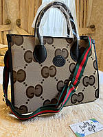 Gucci tote сумка большая c черной ручкой