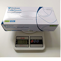 Рукавички латексні підвищеної міцності Medicom Power Mega High Risk, щільність 13 г. - сині (50 шт), фото 4