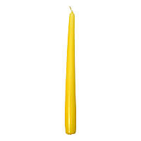 Свеча 25 см коническая столовая желтая Bispol. В упаковке 10 шт. (120)