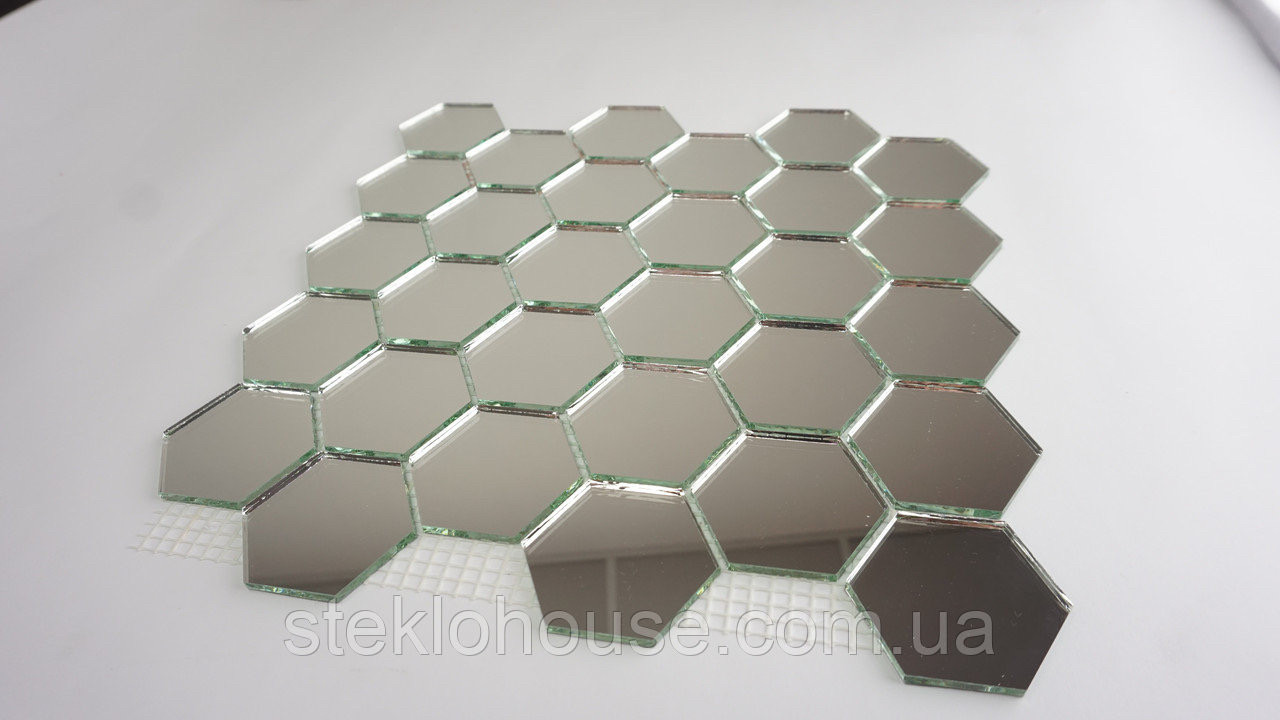 Дзеркальна мозаїка Соти для декору стін, стелі, кухонного фартука  303х304 мм