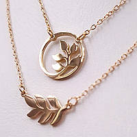 Ланцюжок з подвійним кулоном Xuping. Довжина: 40-45 см. Ширина кулона: 1 мм. Медична сталь.