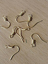 Швенза, Основа для сережок, з пружинкою метал золото, 16 мм, 100 шт.