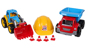 Трактор і вантажна машина набір 2 в 1 синій ТехнОк в коробці