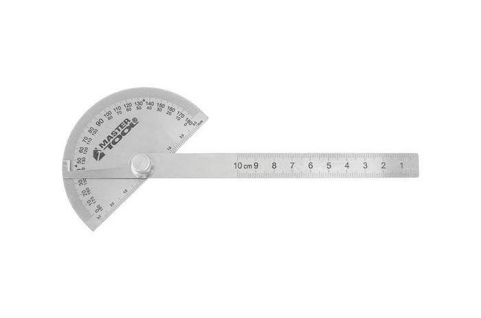 Купить Угломер-транспортир MASTERTOOL с линейкой 150х90 мм НЕРЖ 30-3515 ...