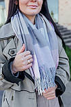 🔥ТОП!!! Велика сіра кашемірова хустка в клітку LEONORA, фото 5