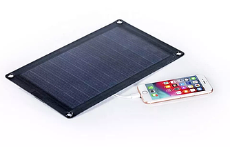 Портативний сонячний зарядний пристрій Dasolar 10W / 1xUSB - Black