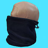 Баф-горловик (шарф, снуд) чорний на флісі, фото 2