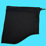 Баф-горловик (шарф, снуд) чорний на флісі, фото 3
