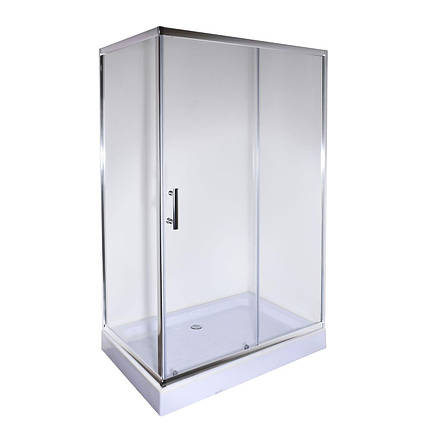 Душова кабіна Nisa 120x80 см з піддоном 13 см, прозоре скло, фото 1