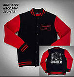 Чорний бомбер теплий з байковим начісом на хлопчика підлітка зріст 176 ENCORE, фото 2