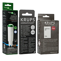 Набір для чищення кавомашин Krups, XS530010 (Фільтр для очищення води Filter Logic (Krups) CFL-701B, таблетки