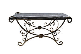 Кована лавка (банкетка) 1.9/80 см чорний/бронза