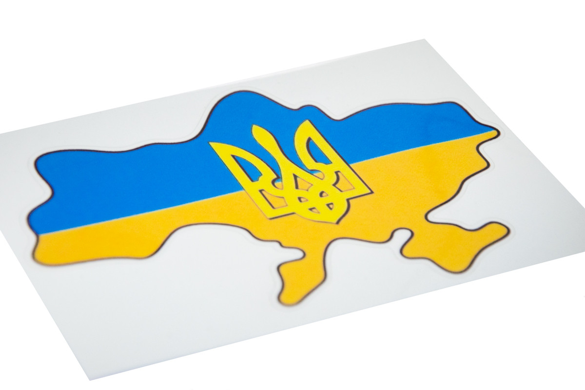 Наклейка на авто Украина сине-желтая 11х15 см, наклейки на машину на стекло | наліпка на машину (ST) - фото 5 - id-p1708626044
