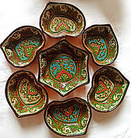 Набір (тарілки) узбеських майстрів, ручна робота із 7 предметів. (0180)