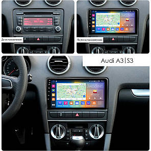 Штатна магнітола Lesko Audi A3 II 8P Рестайлінг 2 2008-2013 IPS 9" 2/32Gb CarPlay 4G Wi-Fi Prime охолодження, фото 3