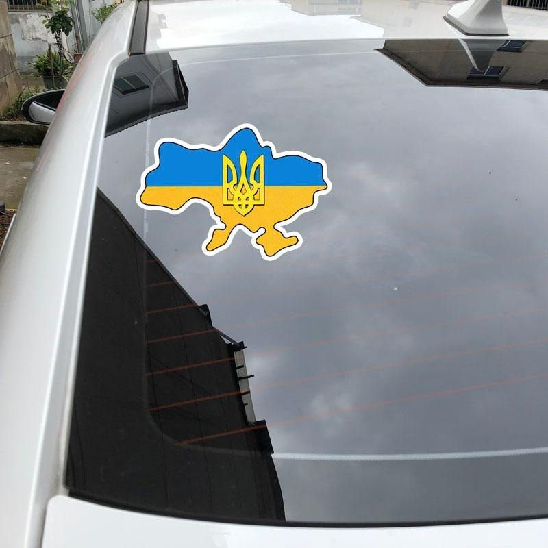 Купить Наклейка на авто Україна синьо-жовта 11х15 см, наклейки на ...