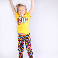 Пижама детская с рисунком светяшкой : футболка + лосины