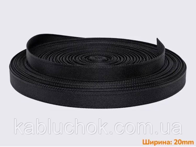 Стропа20 мм поліестер, колір чорний (від 1 м), фото 1